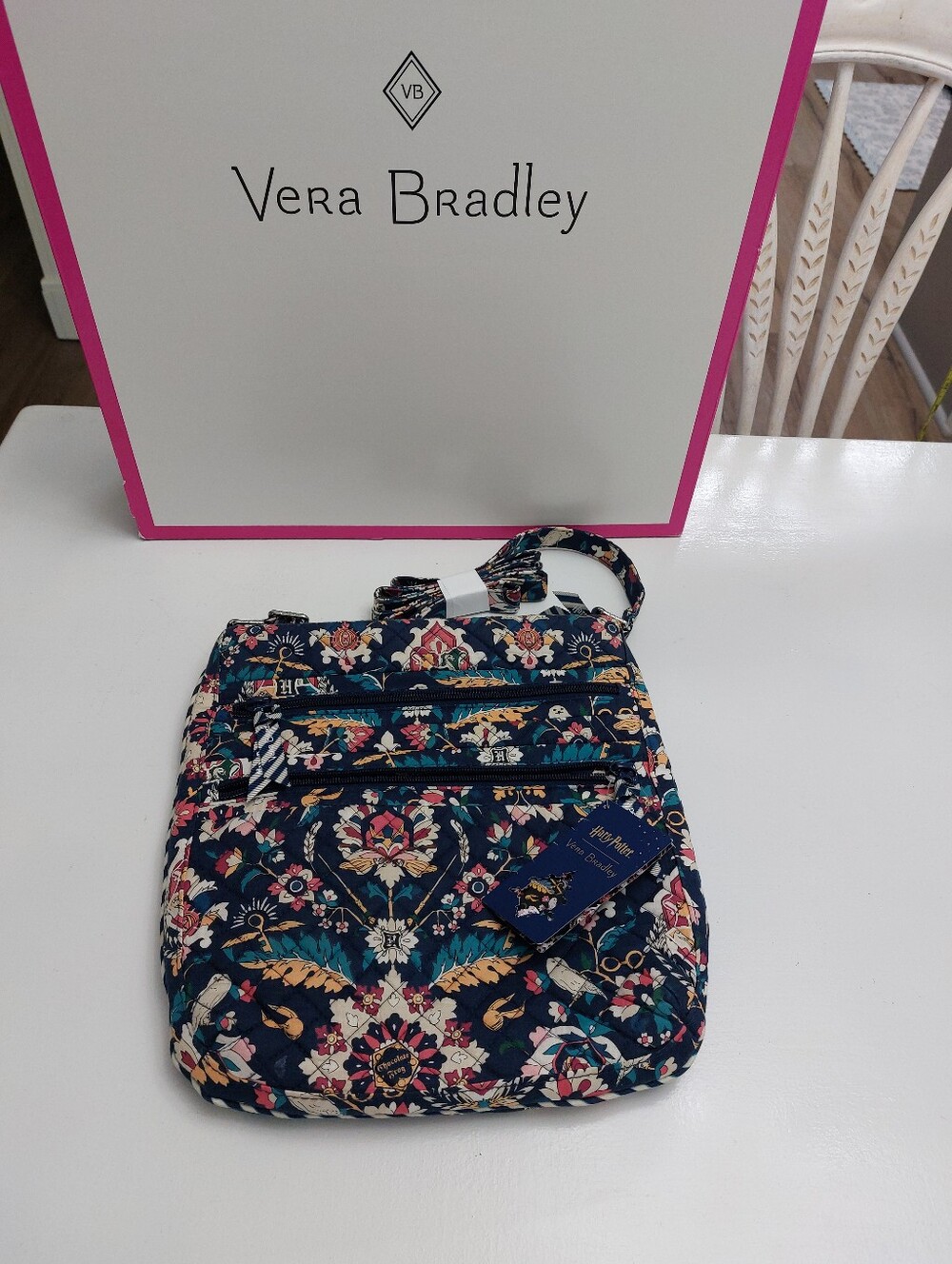 Vera Bradley Home To Hogwarts Triple Zip Hipster NWT